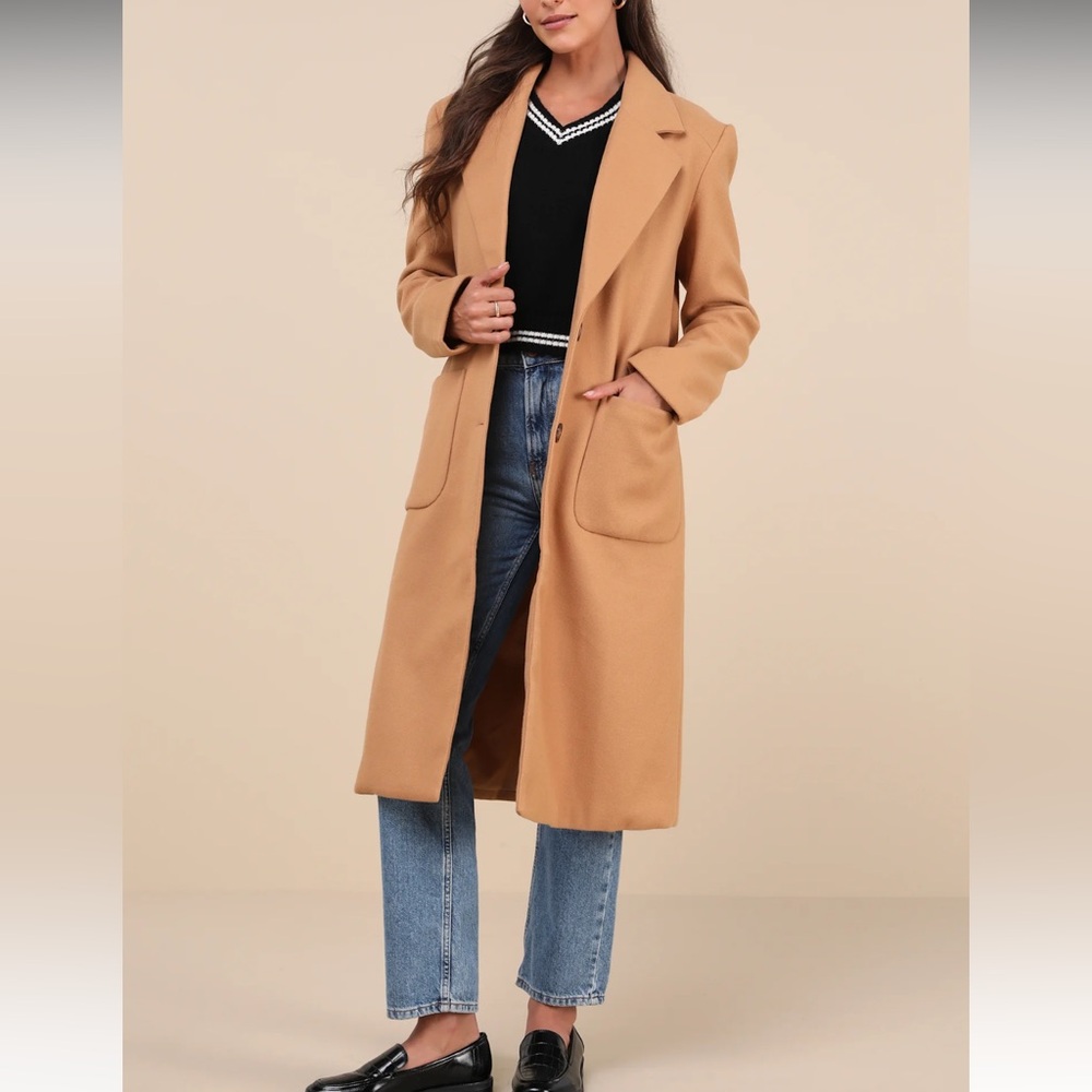 Lulus Style Squad Camel Coat - Picture 1 of 9
